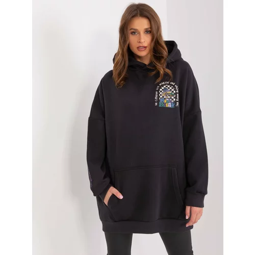 Fashion Hunters Graphite kangaroo sweatshirt with print on the back STITCH & SOUL