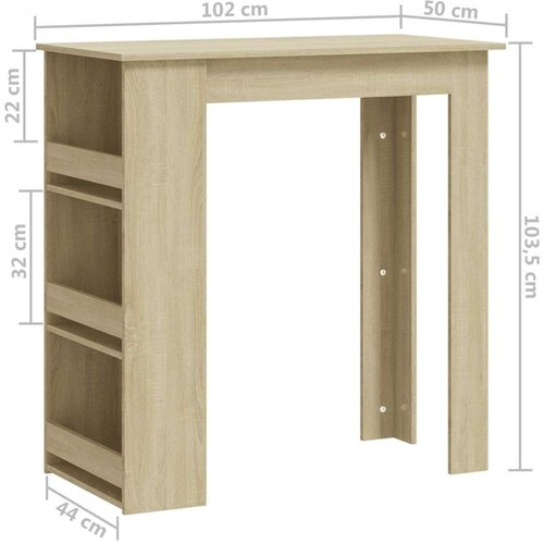 VidaXL Barski stol sa stalkom boja hrasta 102 x 50 x 103,5 cm iverica Slike