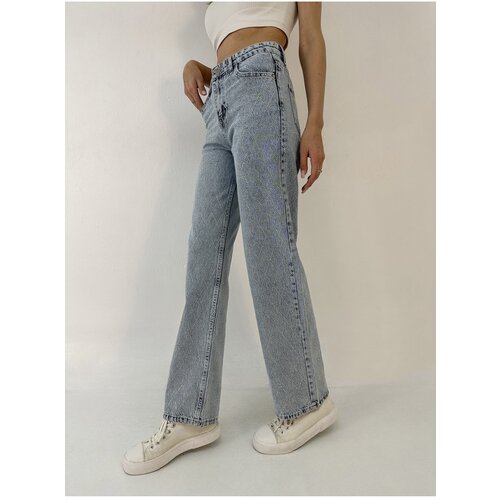 BİKELİFE Light Blue Stones High Waist Wide Legs Loose, Loose Palazzo Jeans. Slike