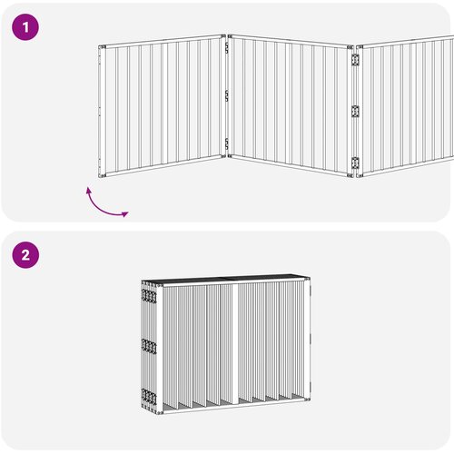  Vrata za pse 10 pcs Crna 80 x 60 cm Cinkani čelik Slike