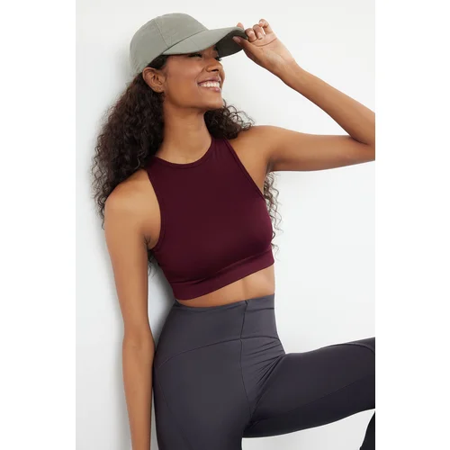 Trendyol Plum Seamless Ribbed and Lightly Supported/Shaping Sports Bra