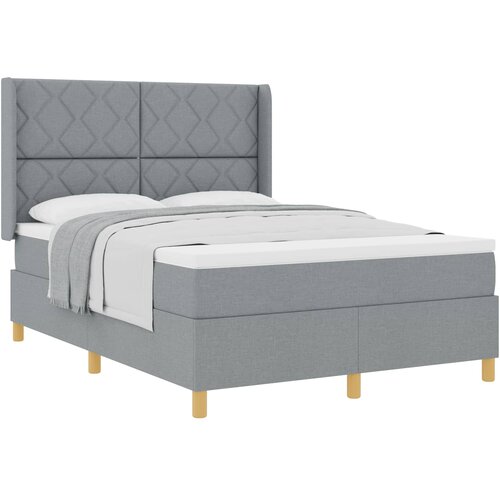  Krevet s opruga kutije Svijetlo siva 160 x 200 cm tkanina Slike