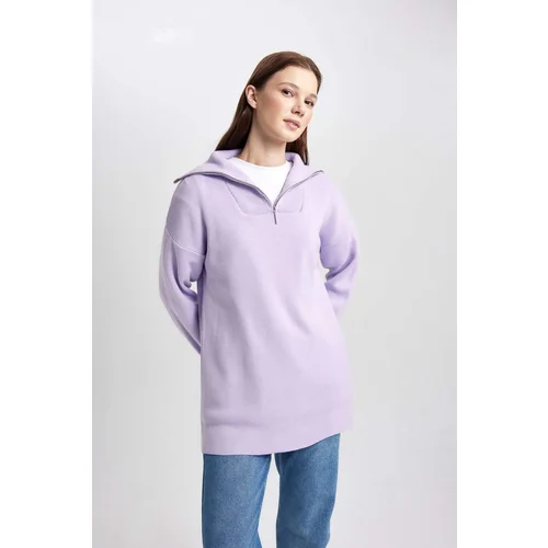 Defacto Regular Fit Zippered High Collar Tunic