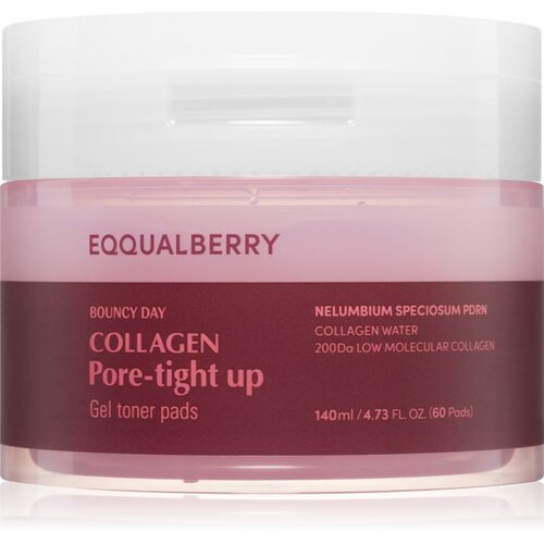 Eqqualberry Collagen Pore-Tight Up Gel Toner Pads blazinice natopljene tonerom za sužavanje pora 60 kom Slike