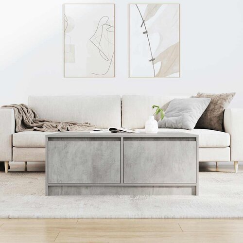  Stol za kavu s ladicama beton sivi 100x100x40 cm Slike