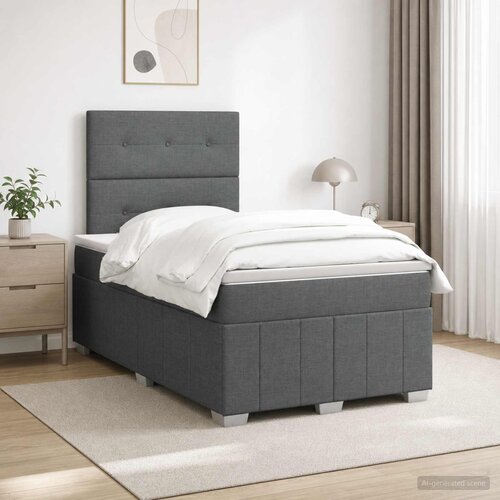  Boxspring krevet s madracem Tamnosiva 120 x 190 cm Tkanina Cijene