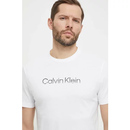 Calvin Klein Pamučna majica za muškarce, boja: bijela, s tiskom