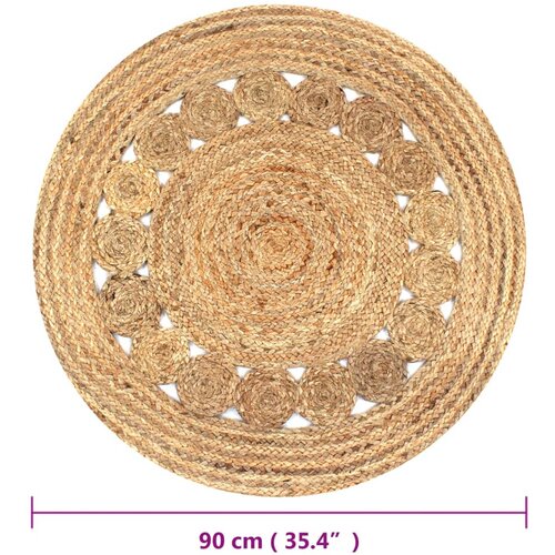 Ukrasni pleteni tepih od jute 90 cm okrugli Slike
