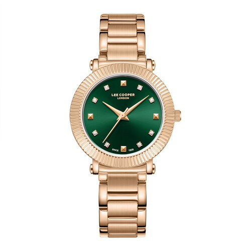 Lee Cooper Ženski sat LC07955.470, Zeleno kućište, Rose gold Cene