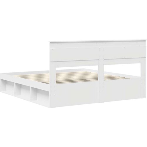  okvir za krevet bijelo 180 x 200 cm čvrsto borovo drvo Slike