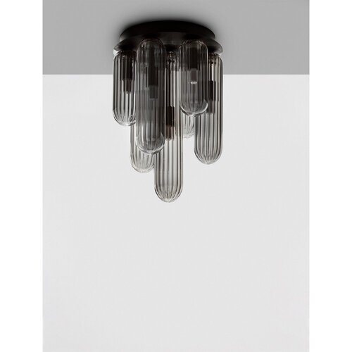Nova Luce Siva steklena stropna svetilka s steklenim senčilom Gustave &amp;ndash; Slike