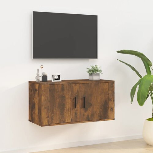 The Living Store Stenska TV omarica dimljen hrast 80x34,5x40 cm - Stenska TV Omarica, (21375392) Cene