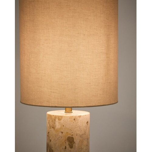 Kave Home Bež mramorna stolna lampa s tekstilnim sjenilom (visina 54 cm) Raze &amp;ndash; Slike