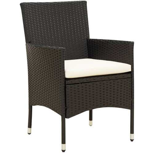 Maison Chic Vrtni Stoli - Stol za vrt z blazinami 2 kosa poli ratan črn JS743, (21877954) Slike