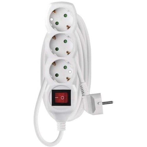 Emos Podalj&amp;scaron;ek 3 m / 3 vtičnice / s stikalom / beli / PVC / 1,5 mm2 Slike