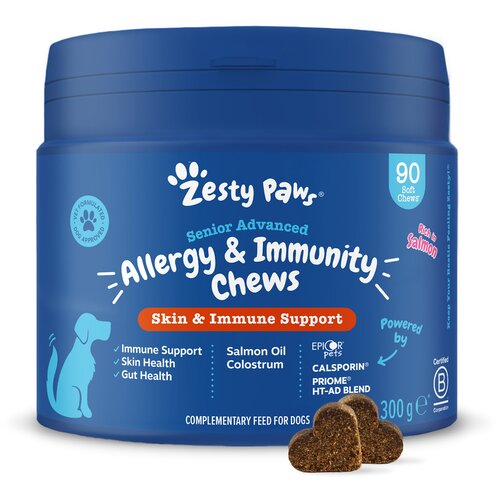 Zesty Paws Senior Allergy & Immunity priboljški z lososom - 90 žvečilnih tablet Cene