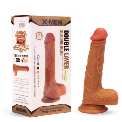 X-Men Dildo Double Layer Brown (8,3) Cene