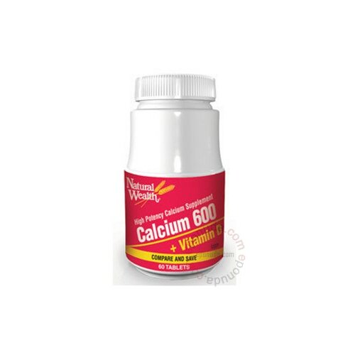 Natural Wealth kalcijum 600 + vitamin d 60 tableta Slike