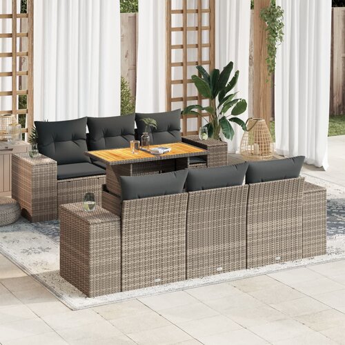 vidaXL 7-dijelni set vrtnih sofa sivi od poliratana Cijene