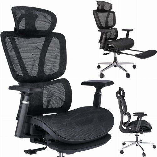 Jumi Ergonomski fotelj NEOVA z oporo za noge - črn, (22025211) Slike
