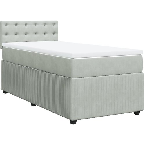 Maison Chic Box spring postelja - Vzmetna postelja z vzmetnico svetlo siva 100x200 cm žamet SL4976, (21901438) Cene