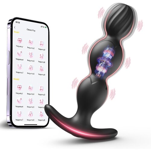 SuperLove Anal Beads Vibrating Butt Plug with App Black Cijene