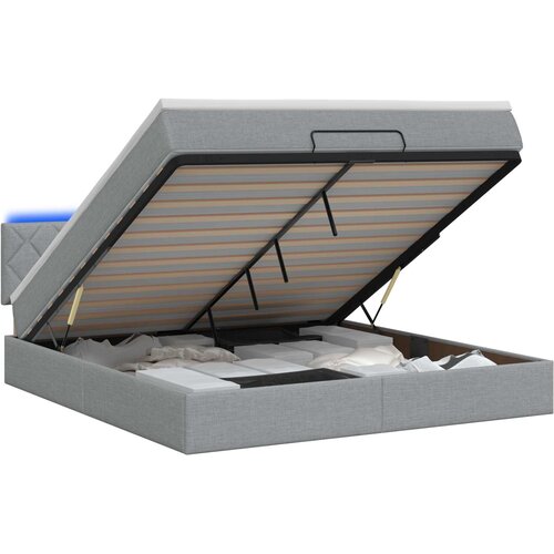  Krevet od pjene s madracem i LED-om Svjetlosiva 140 x 190 cm Slike