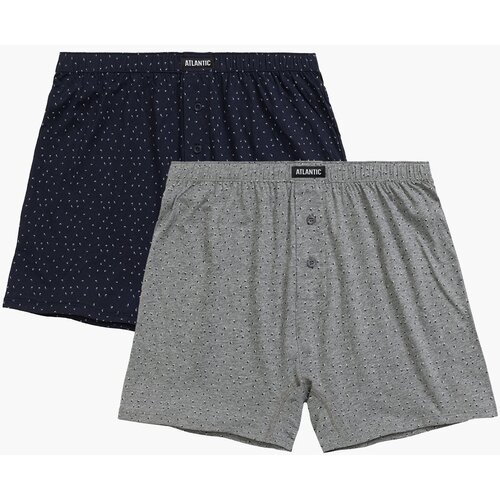 Atlantic Men's loose boxers 2Pack - dark blue/gray Cene