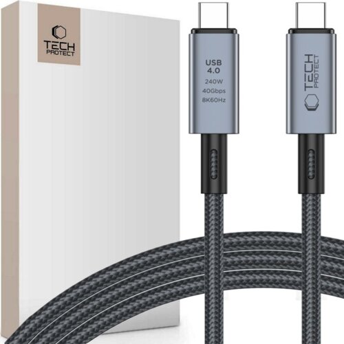 TECH-PROTECT ULTRABOOST MAX USB 4.0 8K 40GBPS TYPE-C KABEL 200CM SIVA, (21980607) Cene