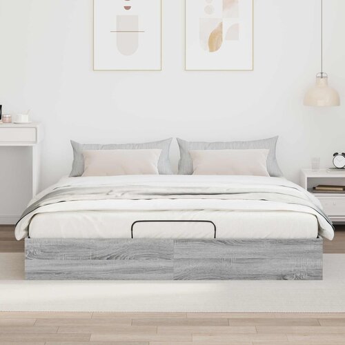  Otomanski krevet s pohranom Sivi Sonoma 203 x 180 x 25 cm Slike
