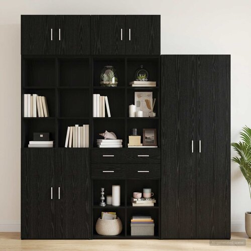  Ormar sa policama Crni hrast 70 x 42,5 x 225 cm Slike