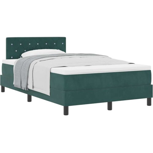  Box Spring Postelja s Blazino Temno Zelena 120x200 cm Žamet, (22052403) Cene