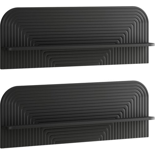  Zidna polica 2 kom. Crna 102 x 13.5 x 37.5 cm Prerađeno drvo Slike