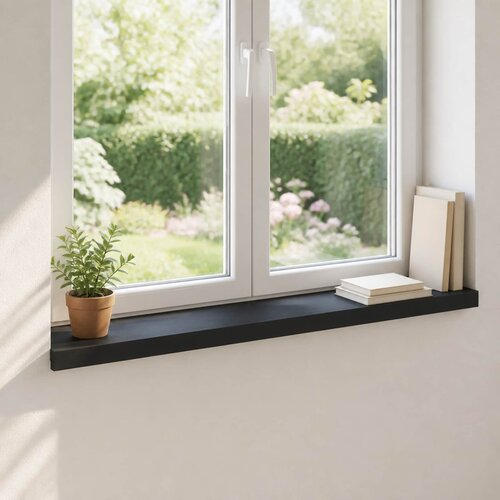  Prozorske klupice 2 kom. Crna 70 x 20 x 2 cm Čvrsto drvo bukve Cijene