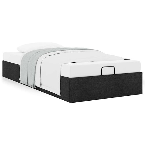 VidaXL otomanski okvir kreveta bez madraca crni 100x200 cm od tkanine Slike