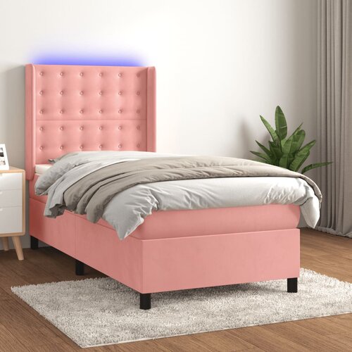  box spring s madracem LED ružičasti 100x200cm bar&scaron;unasti Cijene