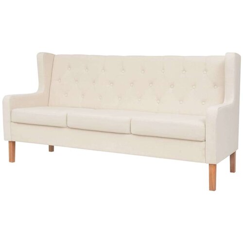  2-dijelni set sofa od tkanine krem bijeli Slike