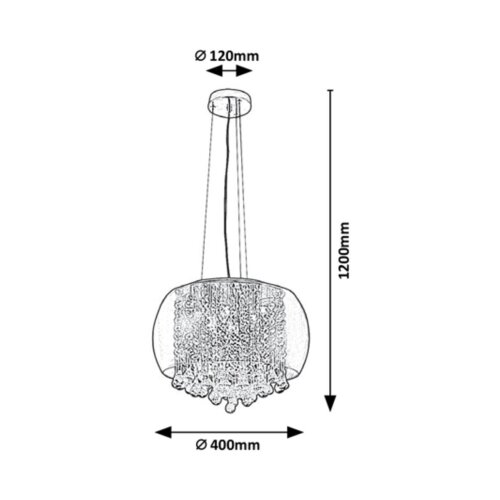Rabalux ninelle, visilica G9 6x40W, hrom Slike