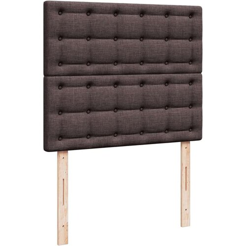 VidaXL Krevet box spring s madracem tamnosmeđi 120 x 190 cm od tkanine Slike