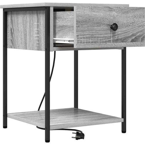  Noćni ormar 2 pcs Siva Sonoma 42 x 41 x 56 cm Konstruirano drvo Slike