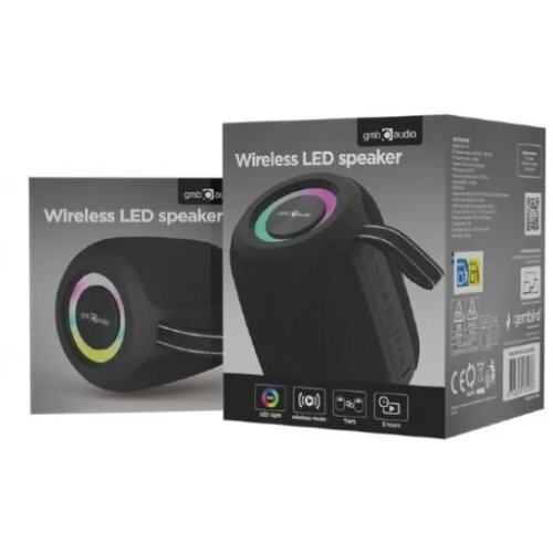  SPK-BT-LED-05-BK Portable Bluetooth RGB LED TWS speaker, 8W, BT, FM, USB, Handsfree, Black Cene