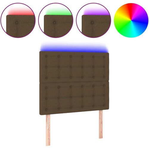Maison Chic LED posteljno vzglavje - Vzglavna omarica temno rjavo 80x5x118/128 cm blago, (22078312) Cene