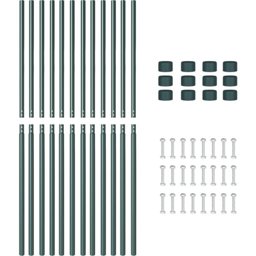 VidaXL Ograde 12 pcs Zelena 210 cm Čelik s pra&amp;scaron;kastim premazom Slike