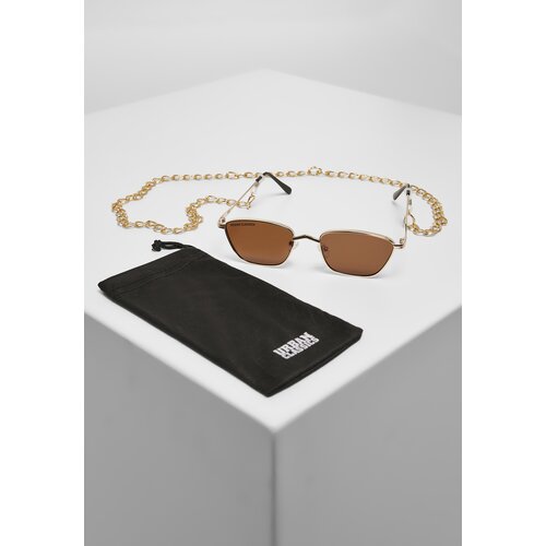 Urban Classics Accessoires Kalymnos Chain Sunglasses Gold/Brown Slike