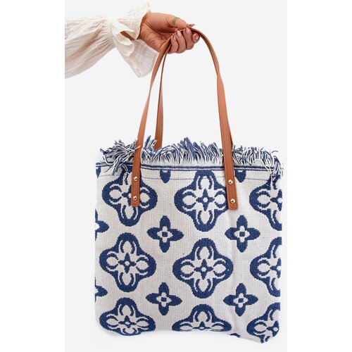Boto Patterned Large Woven Beach Bag White Sadhara Cijene