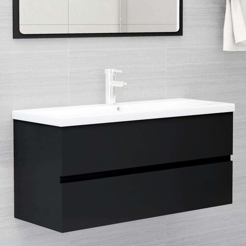 vidaXL Ormarić za umivaonik crni 100 x 38,5 x 45 cm od iverice Cene