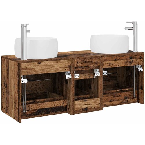  Set namje&amp;scaron;taja za kupaonicu 3 kom. Staro drvo Smeđa 49.5 x 44.5 x 66 cm Slike