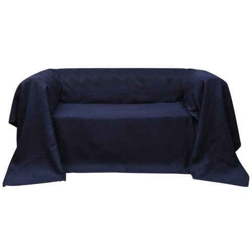 VidaXL Prekrivač za Kauč Mikro-fiber Tamno Plavo 270 x 350 cm Slike