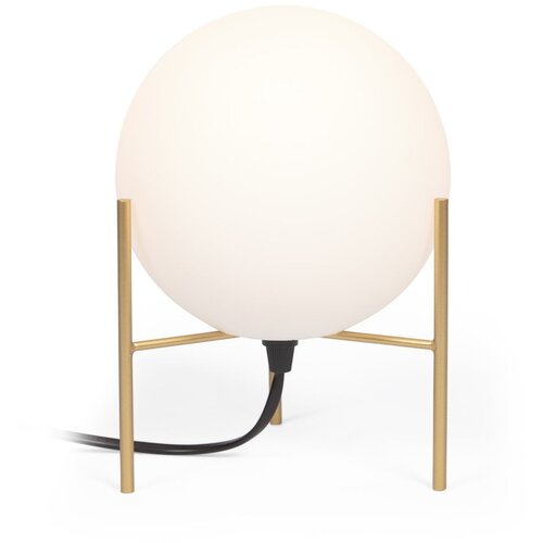 Kave Home Stolna lampa sa staklenim sjenilom u bijelo-zlatnoj boji (visina 22 cm) Seina - Cijene