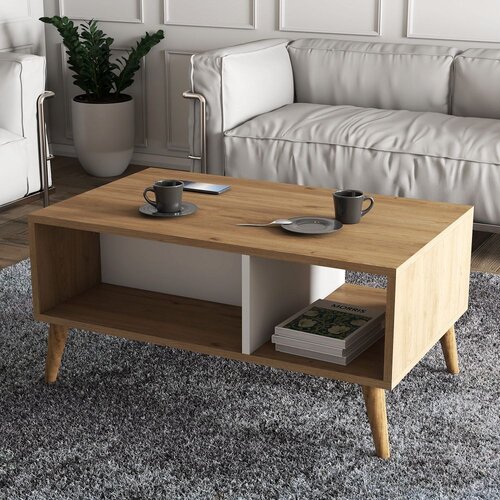 Woody Fashion Club sto Exxen 90x54x41.6cm Hrast-Bijela Cene